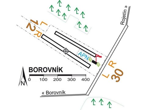 Pozemky s letištěm Borovník